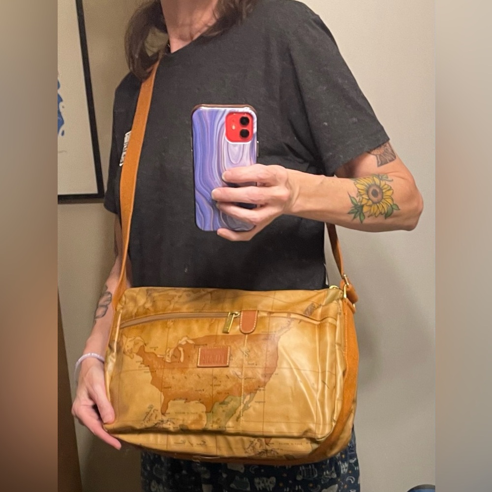 Martini Authentic Vintage Crossbody Messenger Bag featuring United States